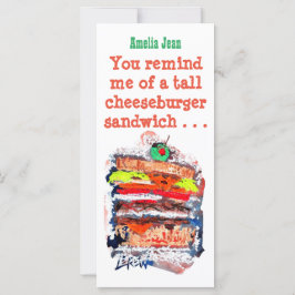 Cheeseburger #170229 Funny Birthday Card met vers Kaart