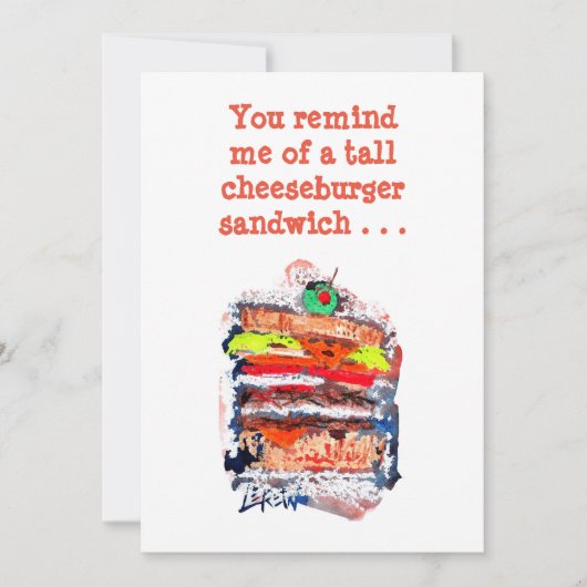 Cheeseburger #170229 Funny Birthday Card met vers Kaart (Voorkant)