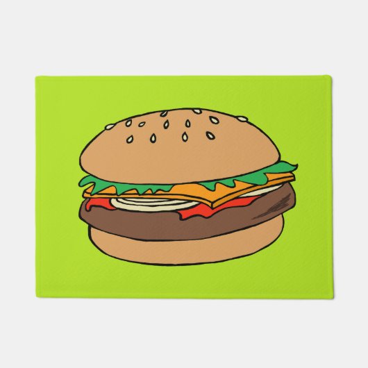 Cheeseburger aangepast hormoon deurmat (Voorkant)