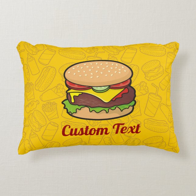 Cheeseburger Accent Pillow Accent Kussen (Voorkant)