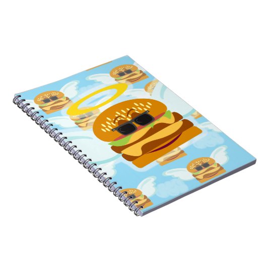 Cheeseburger Angel Fun Cartoon Pattern Notitieboek (Rechterzijde)