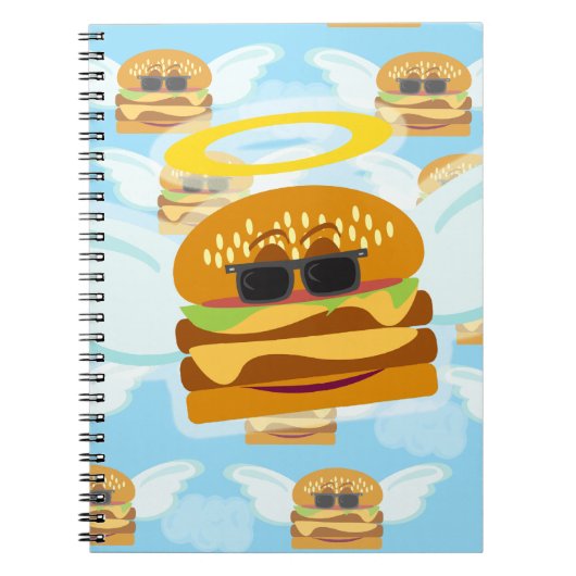 Cheeseburger Angel Fun Cartoon Pattern Notitieboek (Voorkant)
