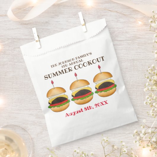 Cheeseburger BBQ Barbecue Cookout Bedankzakje (Geknipt)