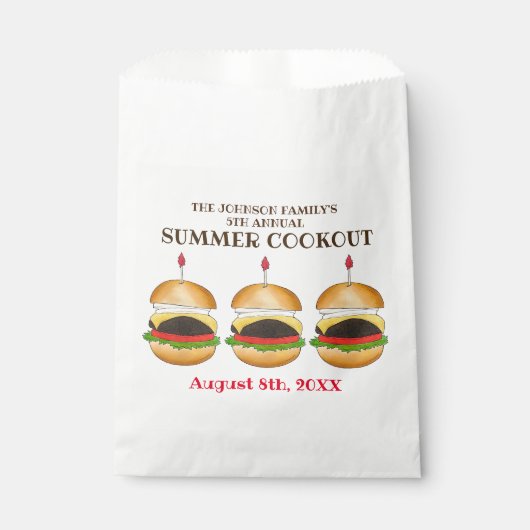 Cheeseburger BBQ Barbecue Cookout Bedankzakje (Voorkant)