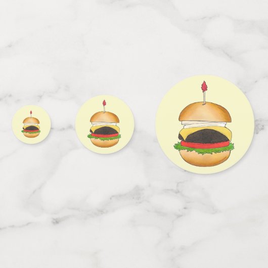 Cheeseburger BBQ Barbecue Cookout Confetti (Voorkanten)
