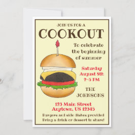 Cheeseburger BBQ Barbecue Cookout Kaart