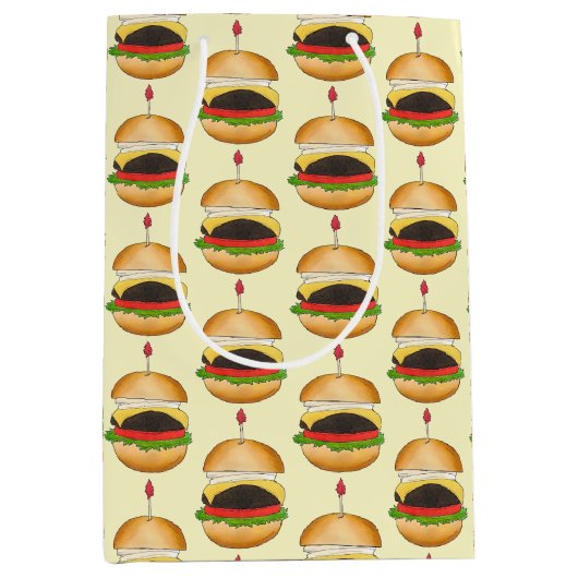 Cheeseburger BBQ Barbecue Cookout Medium Cadeauzakje (Voorkant)