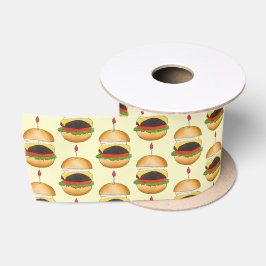 Cheeseburger BBQ Barbecue Cookout Satijnen Lint