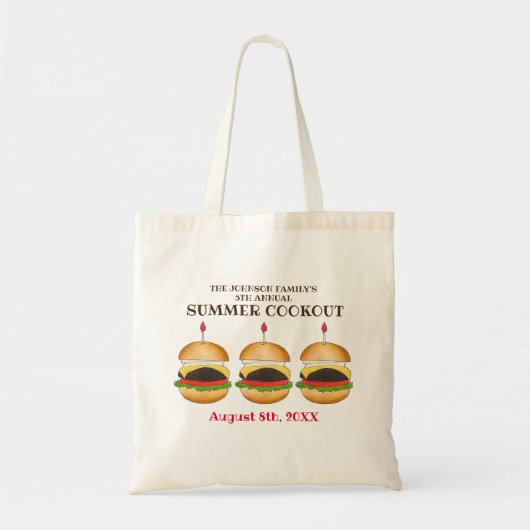 Cheeseburger BBQ Barbecue Cookout Tote Bag (Voorkant)