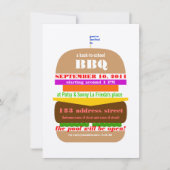Cheeseburger BBQ Cookout Invitation Sjabloon Kaart (Voorkant)