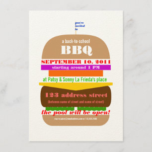 Cheeseburger BBQ Cookout Invitation Sjabloon Kaart