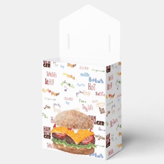 Cheeseburger BBQ Grill Fastfood Bedankdoosjes (Geopend)