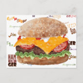 Cheeseburger BBQ Grill Fastfood Briefkaart (Voorkant)