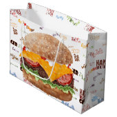 Cheeseburger BBQ Grill Fastfood Groot Cadeauzakje (Voorkant Gekanteld)