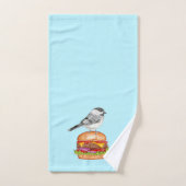 Cheeseburger Bird Black Capped Chickadee Aqua Bad Handdoek (Handdoek)