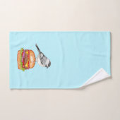Cheeseburger Bird Black Capped Chickadee Aqua Bad Handdoek (Handdoek)