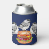 Cheeseburger Bird Black Capped Chickadee Blikjeskoeler (Blikje Voorkant)