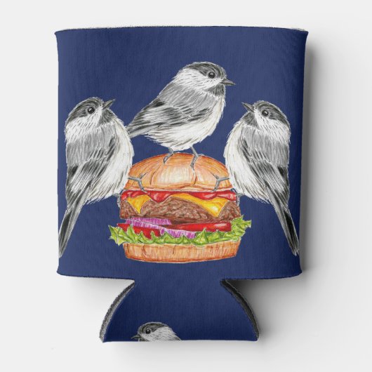 Cheeseburger Bird Black Capped Chickadee Blikjeskoeler (Voorkant)