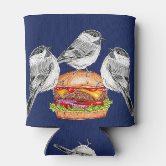 Cheeseburger Bird Black Capped Chickadee Blikjeskoeler (Achterkant)