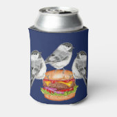 Cheeseburger Bird Black Capped Chickadee Blikjeskoeler (Blikje Achterkant)