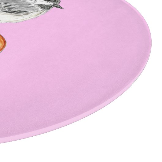 Cheeseburger Bird Black Capped Chickadee Pink Snijplank (Hoek)