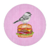 Cheeseburger Bird Black Capped Chickadee Pink Snijplank (Voorkant)