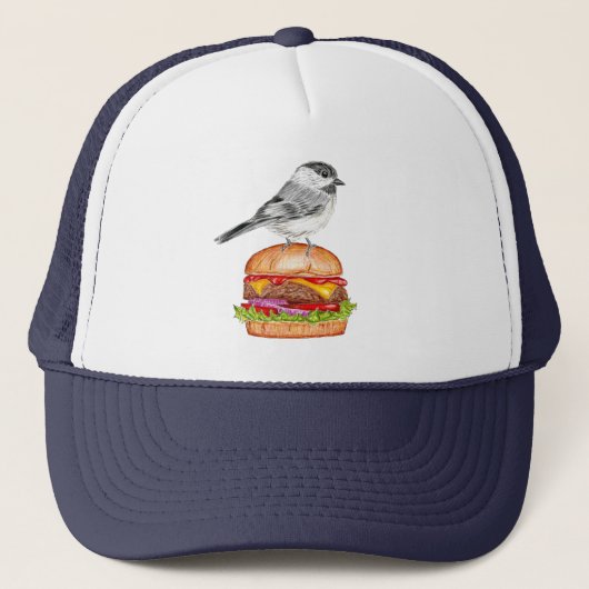Cheeseburger Bird Lake Tahoe Chickadee Trucker Pet (Voorkant)