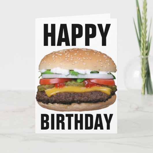 CHEESEBURGER BIRTHDAY-KAART KAART (Voorkant)
