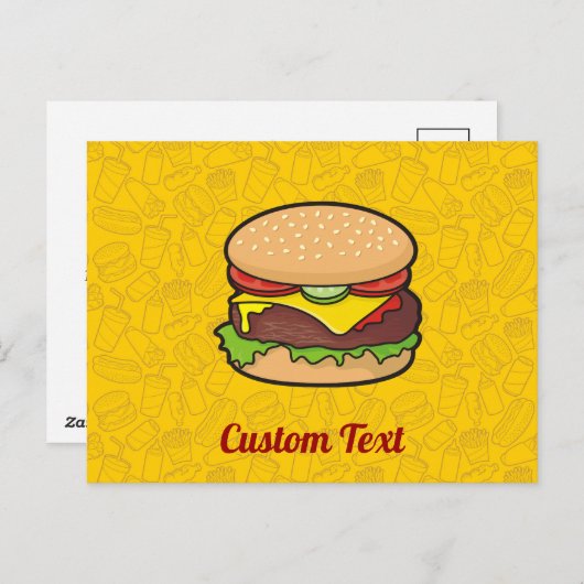 Cheeseburger Briefkaart (Voorkant / Achterkant)