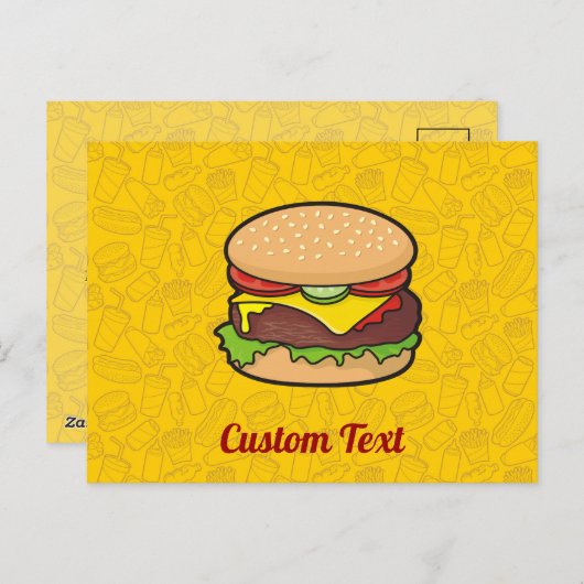 Cheeseburger Briefkaart (Voorkant / Achterkant)