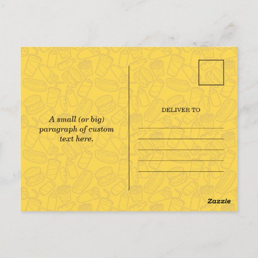 Cheeseburger Briefkaart (Achterkant)