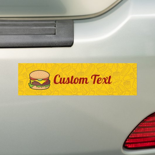 Cheeseburger Bumpersticker (Op auto)