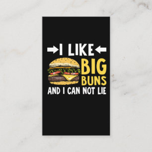 Cheeseburger Bun Lover Foodie Funny Food Joke Visitekaartje