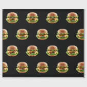 Cheeseburger Burger Fastfood Hamburger Cadeaupapier (Vlak)