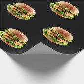 Cheeseburger Burger Fastfood Hamburger Cadeaupapier (Hoek)