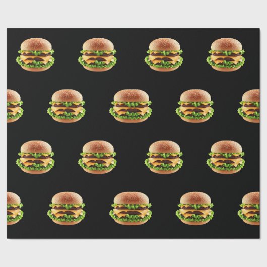 Cheeseburger Burger Fastfood Hamburger Cadeaupapier (Zoom)