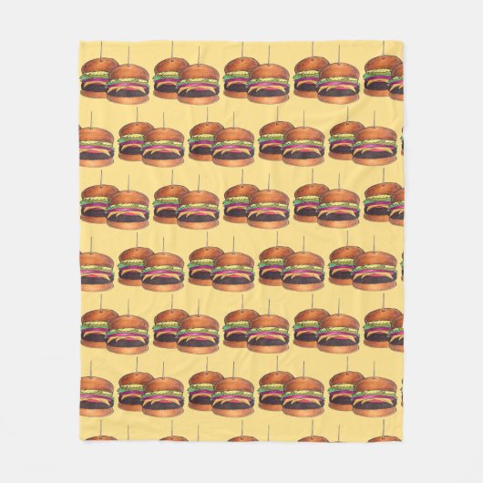 Cheeseburger Burger Hamburger Sliders Bar Food Fleece Deken (Voorkant)