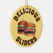 Cheeseburger Burger Hamburger Sliders Bar Food Keramisch Ornament (Rechts)