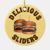 Cheeseburger Burger Hamburger Sliders Bar Food Keramisch Ornament (Achterkant)