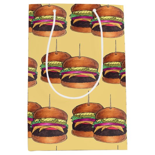 Cheeseburger Burger Hamburger Sliders Bar Food Medium Cadeauzakje (Voorkant)