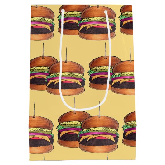 Cheeseburger Burger Hamburger Sliders Bar Food Medium Cadeauzakje (Achterkant)