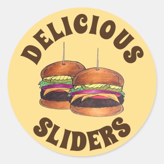 Cheeseburger Burger Hamburger Sliders Bar Food Ronde Sticker (Voorkant)