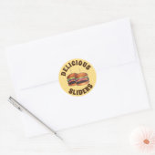 Cheeseburger Burger Hamburger Sliders Bar Food Ronde Sticker (Envelop)