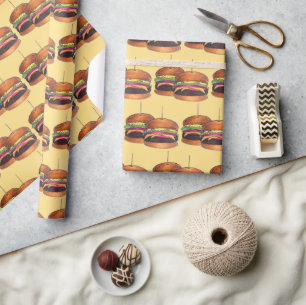 Cheeseburger Burger Hamburger Sliders Bar Pub Cadeaupapier