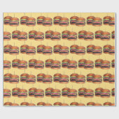 Cheeseburger Burger Hamburger Sliders Bar Pub Cadeaupapier (Vlak)