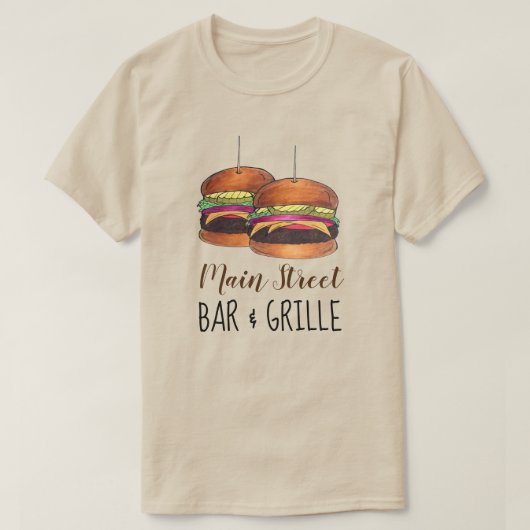 Cheeseburger Burger Hamburger Sliders Bar Pub T-shirt (Design voorkant)