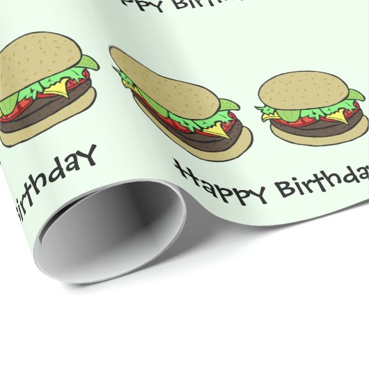 Cheeseburger Cadeaupapier (Rol Hoek)