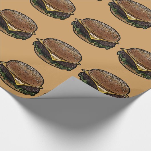 Cheeseburger Cadeaupapier (Hoek)