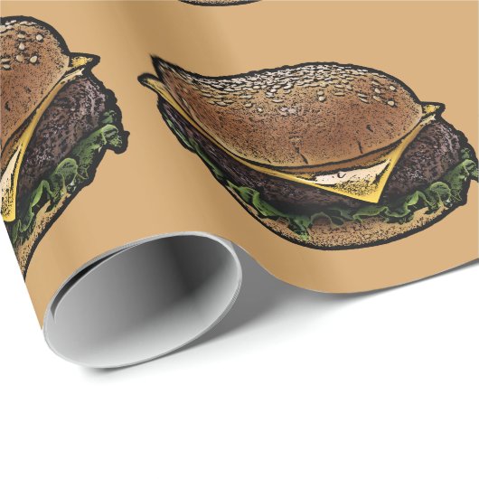 Cheeseburger Cadeaupapier (Rol Hoek)