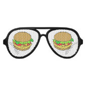 Cheeseburger cartoon aviator zonnebril (Voorkant)